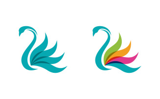 Beauty Swan icon Template Logo illustration design v.24