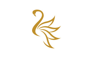 Beauty Swan icon Template Logo illustration design v.27