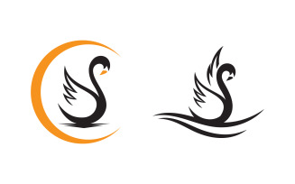 Beauty Swan icon Template Logo illustration design v.2