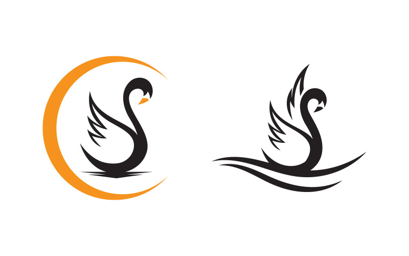 Beauty Swan icon Template Logo illustration design v.2 Logo Template