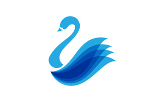 Beauty Swan icon Template Logo illustration design v.4