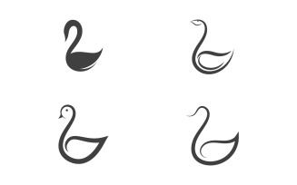 Beauty Swan icon Template Logo illustration design v.6