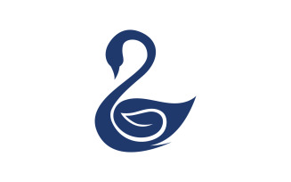 Beauty Swan icon Template Logo illustration design v.7