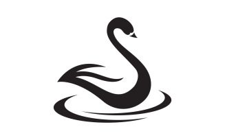 Beauty Swan icon Template Logo illustration design v.8