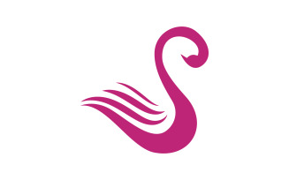 Beauty Swan icon Template Logo illustration design v.9