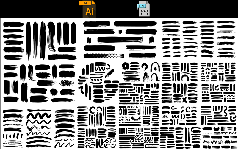 Collection brushes (Collection brushes) Vector Graphic