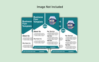 Realistic Flyer Design For Mockup Template