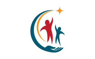 Community and adoption care illustration logo design v.10