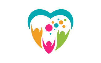 Community and adoption care illustration logo design v.18