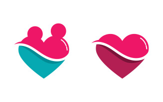 Community and adoption care illustration logo design v.2
