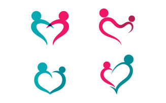 Community and adoption care illustration logo design v.4