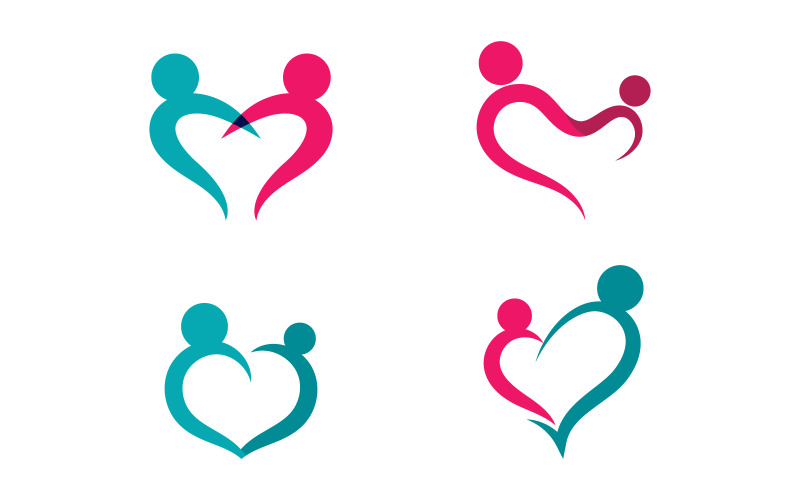 Community and adoption care illustration logo design v.4 Logo Template