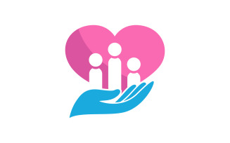 Community and adoption care illustration logo design v.7