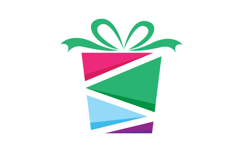 Gift Box shop Icon logo Vector Illustration design v.11 Logo Template