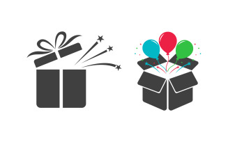 Gift Box shop Icon logo Vector Illustration design v.12