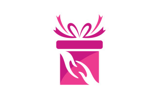 Gift Box shop Icon logo Vector Illustration design v.14