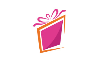 Gift Box shop Icon logo Vector Illustration design v.17