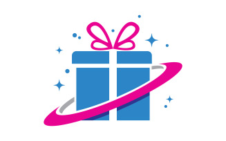 Gift Box shop Icon logo Vector Illustration design v.18