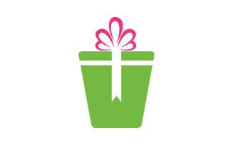 Gift Box shop Icon logo Vector Illustration design v.19