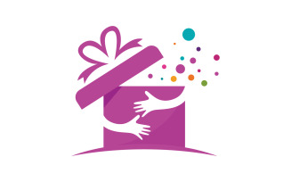 Gift Box shop Icon logo Vector Illustration design v.1