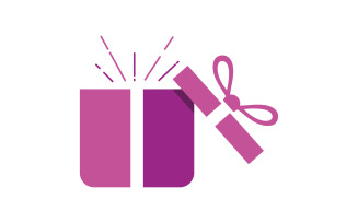 Gift Box shop Icon logo Vector Illustration design v.20