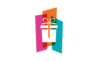 Gift Box shop Icon logo Vector Illustration design v.3