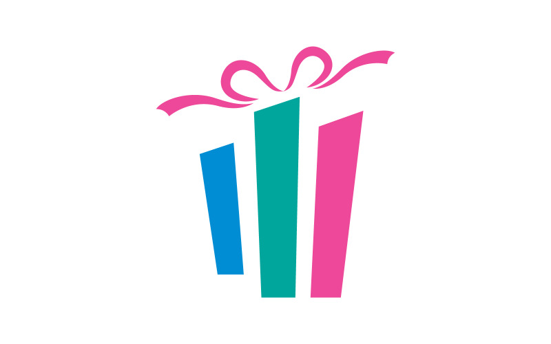Gift Box shop Icon logo Vector Illustration design v.4 Logo Template