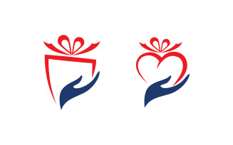 Gift Box shop Icon logo Vector Illustration design v.6