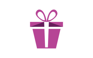 Gift Box shop Icon logo Vector Illustration design v.8