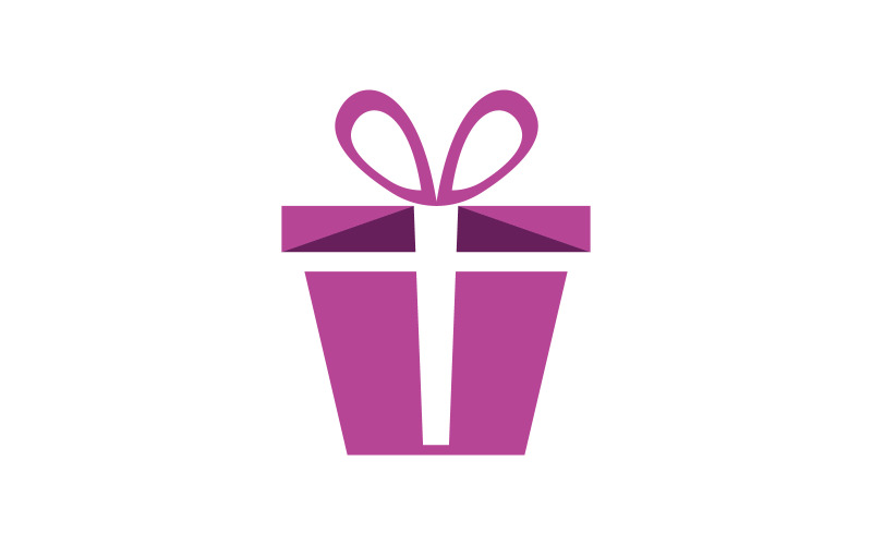 Gift Box shop Icon logo Vector Illustration design v.8 Logo Template