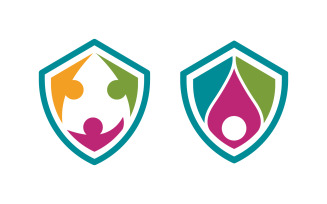 Shield security Logo vector illustration design template v.17