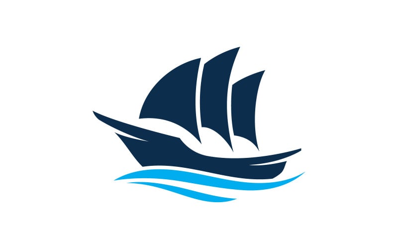 Cruise ship Ocean Logo Template illustration design v.6