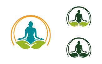 Yoga Logo icon design illustration Template v.13