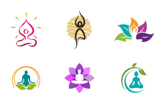 Yoga Logo icon design illustration Template v.6
