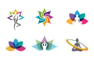 Yoga Logo icon design illustration Template v.7
