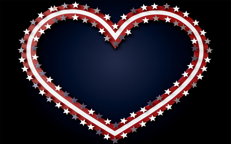 American Flag Heart, usa flag love Background