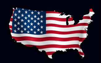 American flag map background design