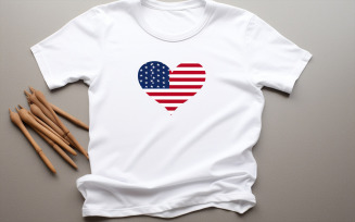 American flag t-shirt, usa flag white t-shirt