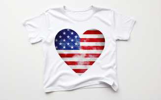 American flag white t-shirt, Usa flag t-shirt