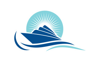 Cruise ship Ocean Logo Template illustration design v.12