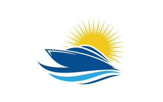 Cruise ship Ocean Logo Template illustration design v.13