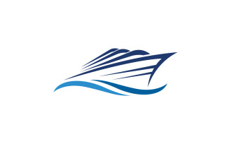 Cruise ship Ocean Logo Template illustration design v.19