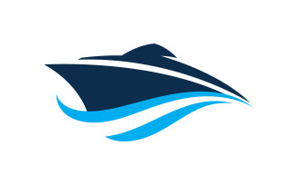 Cruise ship Ocean Logo Template illustration design v.3