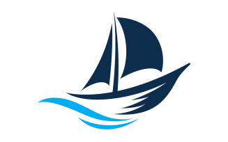 Cruise ship Ocean Logo Template illustration design v.5