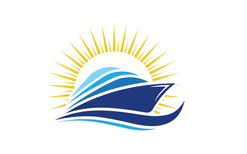 Cruise ship Ocean Logo Template illustration design v.7