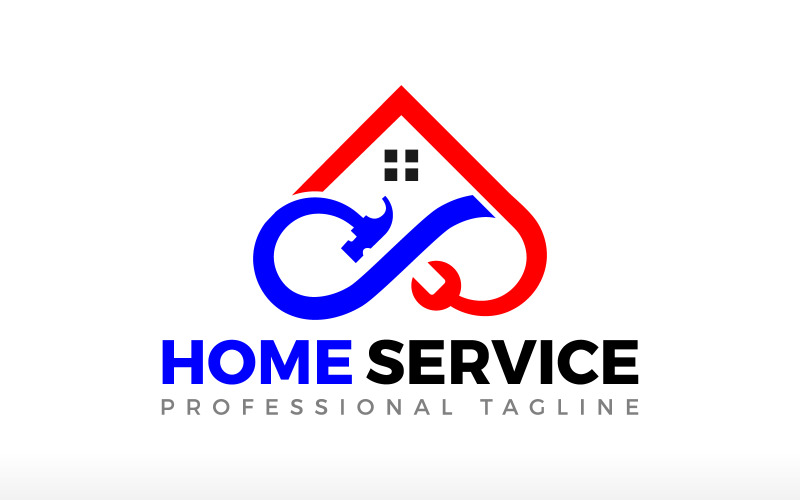 Home service logo infinity handyman logo infinity home logo repair tools logo house fix logo Logo Template