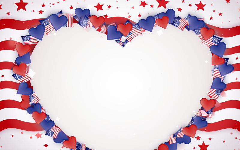 Papercut american flag, Usa flag love Background