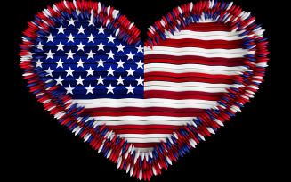 Usa flag love, american flag fabric
