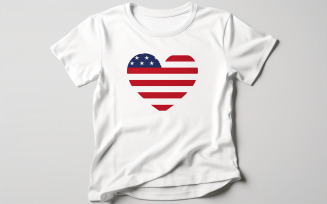 Usa flag t-shirt, american flag white t-shirt