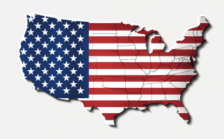 American flag map background